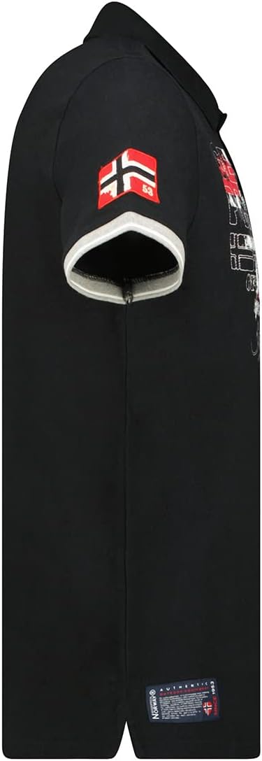 Geographical Norway Kutta Men Poloshirt Herren Klassisch Bedruckt Baumwolle Kurzarm Lässige Knopflei