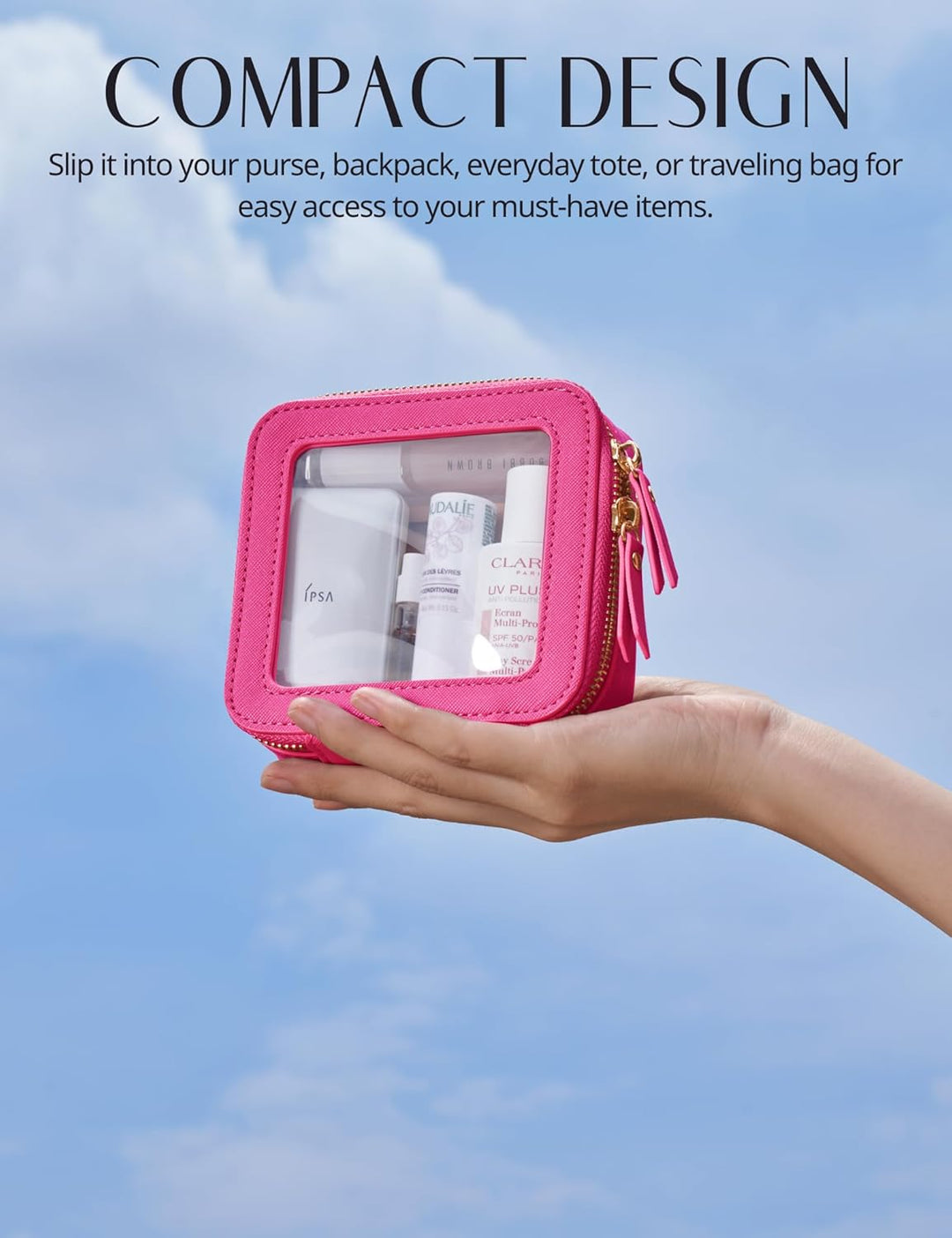 Popvibe Transparente Make-up-Tasche, Reise-Kosmetiktasche, transparenter Kulturbeutel mit Reissversc