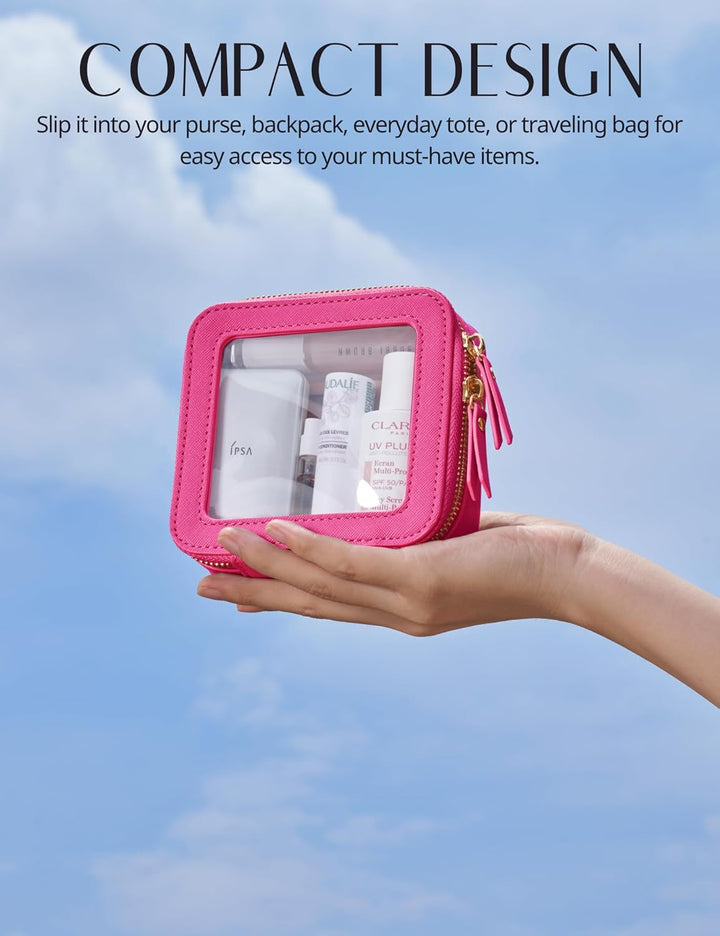 Popvibe Transparente Make-up-Tasche, Reise-Kosmetiktasche, transparenter Kulturbeutel mit Reissversc