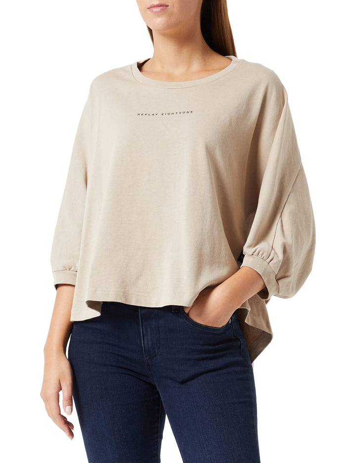 Replay Damen T-Shirt XXS 803 Light Mud, XXS 803 Light Mud