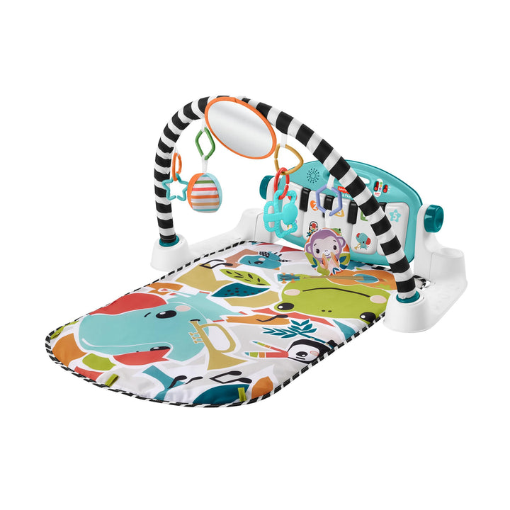 Fisher-Price Baby Activity Mat Glow and Grow Kick &amp; Play Piano Gym, Portable Musical Toy with Smart