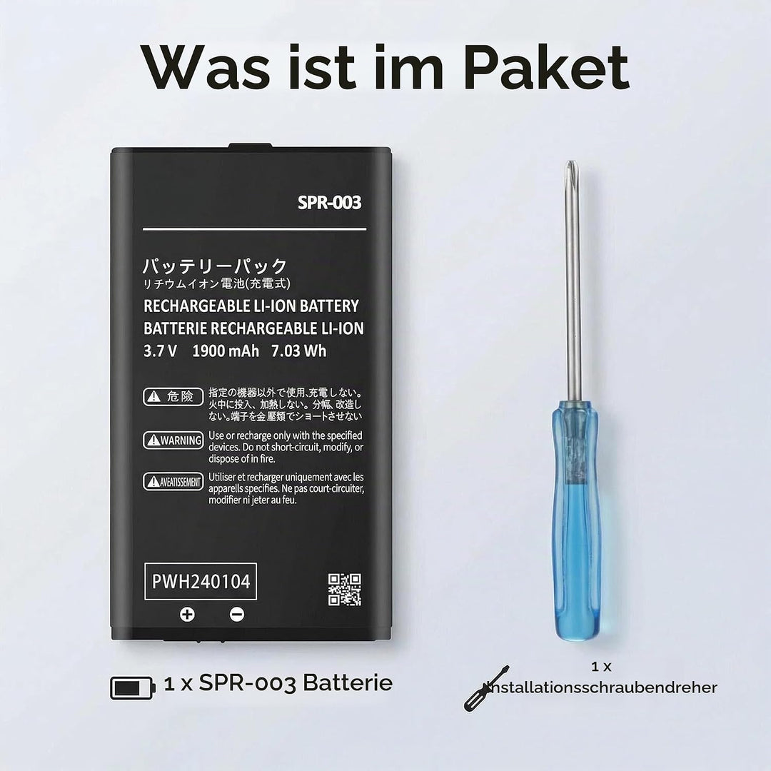 1900mAh SPR-003 Akku für Nintendo 3DS XL/New 3DS XL/ 3DS LL/New 3DS LL Spielkonsole, Neues Upgrade L