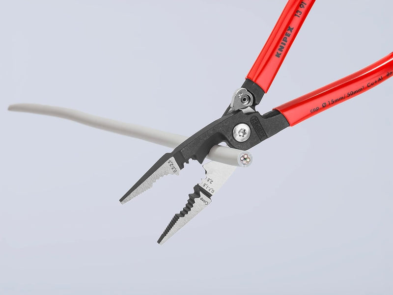 Knipex Elektro-Installationszange schwarz atramentiert, mit Kunststoff überzogen 200 mm 13 91 200