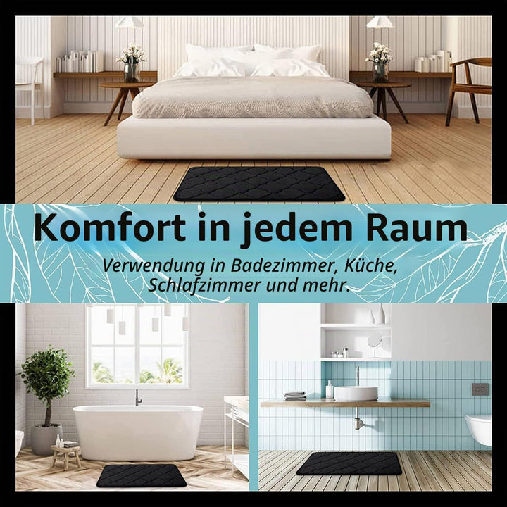Homaxy Memory Foam Badezimmerteppich rutschfest Badematte Weich Badteppich Saugfähige Badvorleger Wa