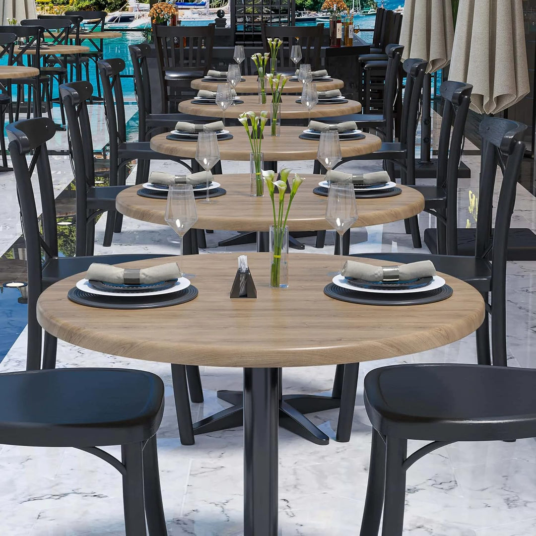 GGMMÖBEL WERZA | Werzalit Tischplatte | Eiche | Ø 60 cm | Topalit Gartentischplatte | Perfekt für kl