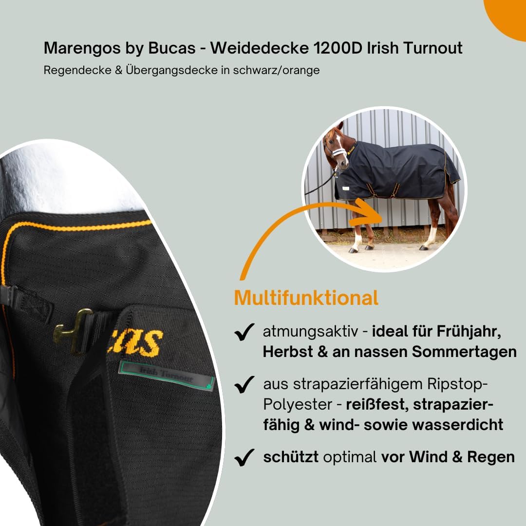 Marengos by Bucas - Winterdecke Weidedecke 1200D Irish Turnout mit 50g, 100g, 200g oder ohne Füllung