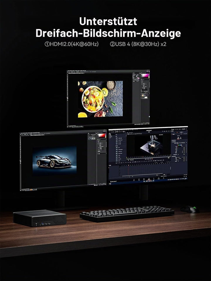 MINIS FORUM MS-01 Mini Workstation, Intel Core i9-13900H (14C/20T, bis zu 5,4GHz), 64GB DDR5, 2TB SS
