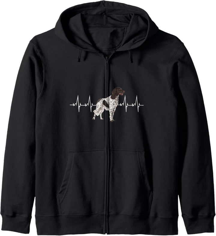 Kleiner Münsterländer Hund Heartbeat Herzschlag Kapuzenjacke