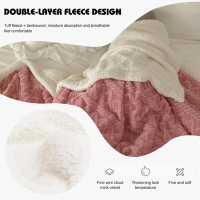 Ergocar Flauschige Kuscheldecke, Sofadecke Doppelgesicht Dicke Decke, Dicke Warme Sherpa Fleece Plüs