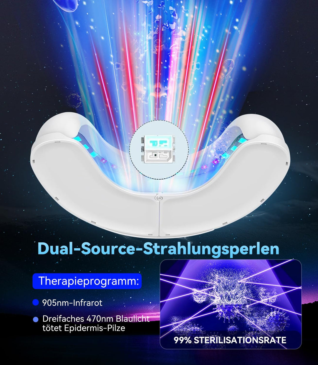 6.0 Nagelpilz Laser mit Zeitmessgerät Nagelpilz Lasergerät【3 Blau 1 Infrarot-Stärkste Wirkung】Laser