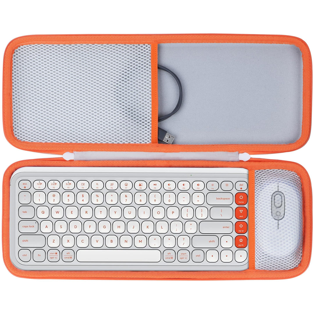 Lebakort Hart Schutz Hülle Etui für Logitech POP ICON Combo Bluetooth-Tastatur-Maus-Set Weiss POP IC