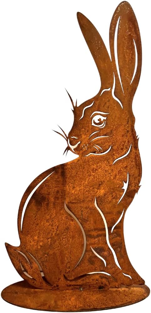 Terma Stahldesign Rost Osterhase XXL 50 cm Handmade Germany Osterdeko für draussen und drinnen Garte
