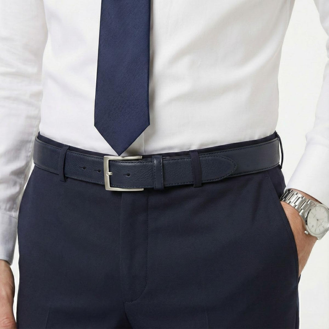 BELTINGER Hochwertiger Anzuggürtel aus Vollrindleder 3,0 cm | Bombierter Ledergürtel Herren 30mm | B