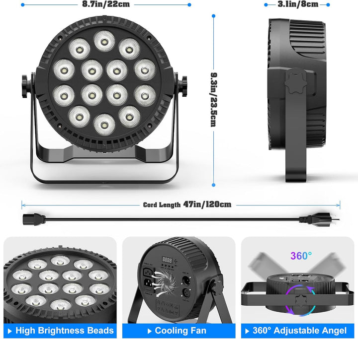 4PCS RGBW LED Par Licht, HOLDLAMP 84W Par Scheinwerfer mit Sound Aktivierung, DMX 4/8CH Bühnenlicht