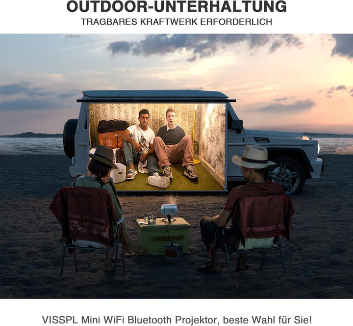 Mini Beamer WiFi Bluetooth mit Stativ, XuanPad 20000L Beamer Klein unterstützt Full HD 1080P, 50% Zo