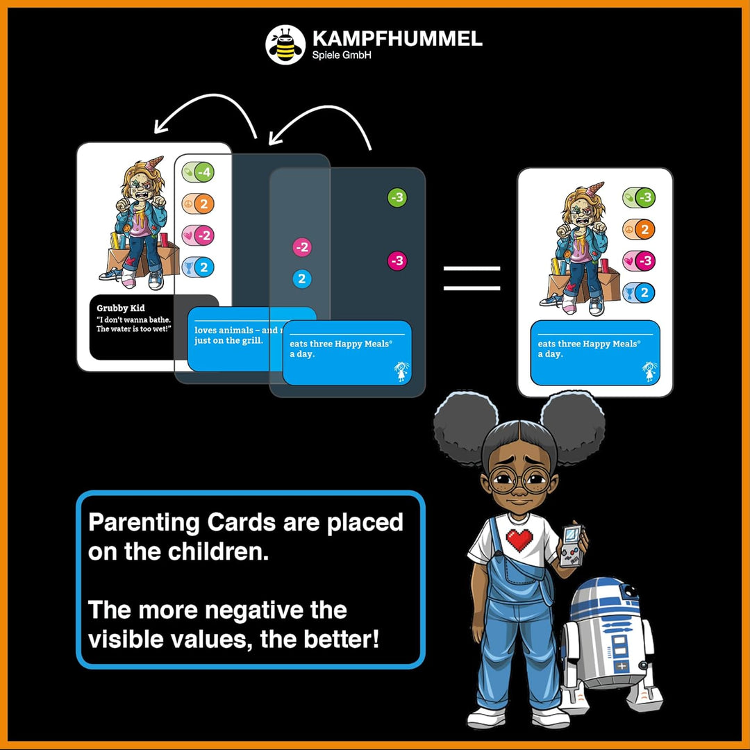 KAMPFHUMMEL Bad Brood – Raise Your Child as Bad as Possible, Sarcastic Card Game for People with Dar