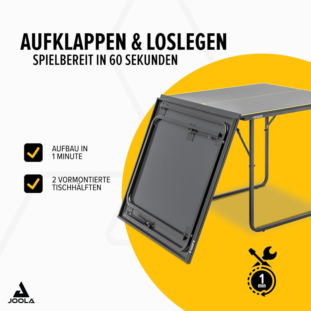 JOOLA Midsize Tischtennisplatte, Freizeittisch, Tischtennistisch inklusive Tischtennisnetz Single DA