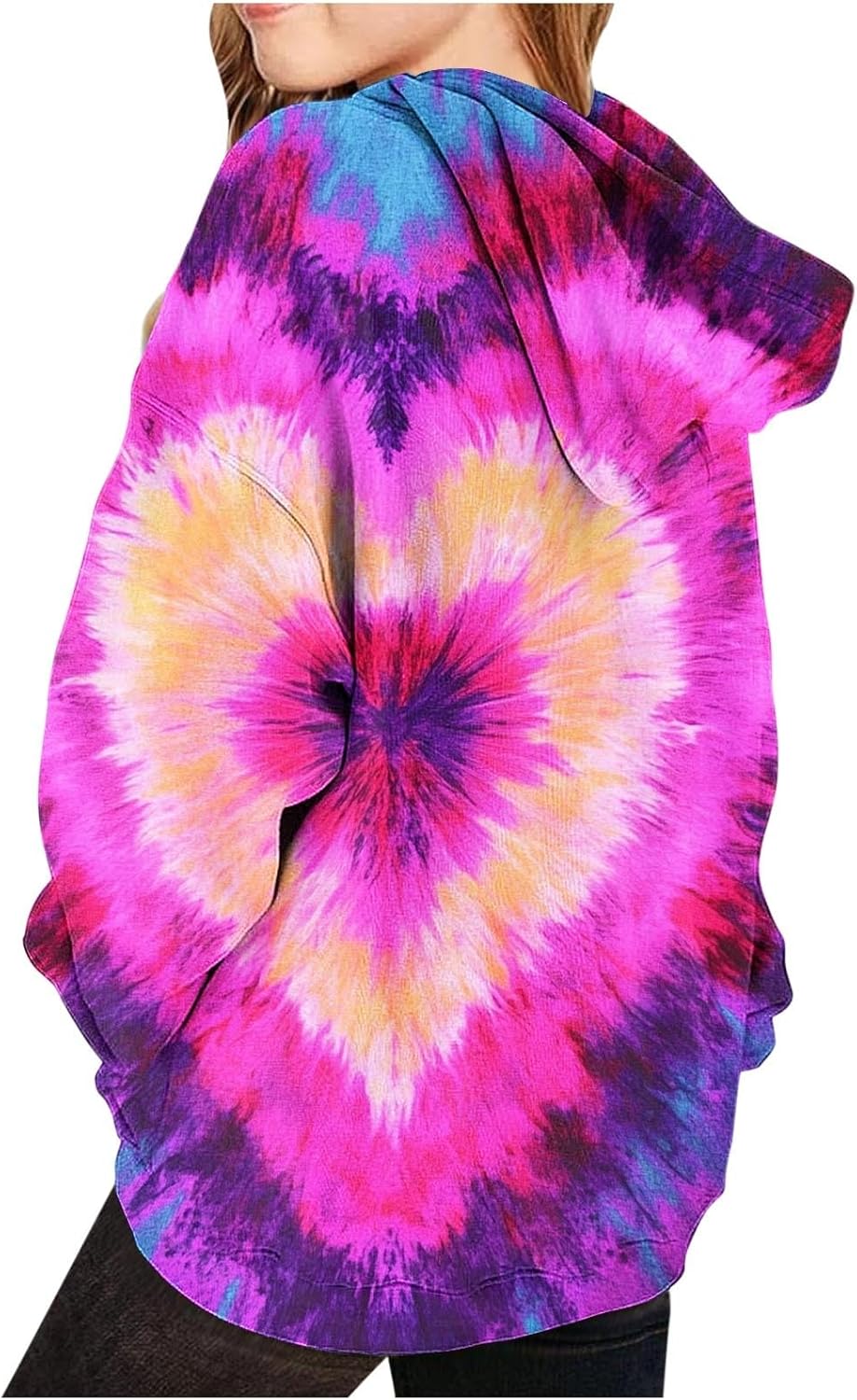 XINYUNZU Mädchen Kapuzenpullover Casual Hoodie Batik Sweatshirt mit Kapuze & Tasche Oberteile Langar
