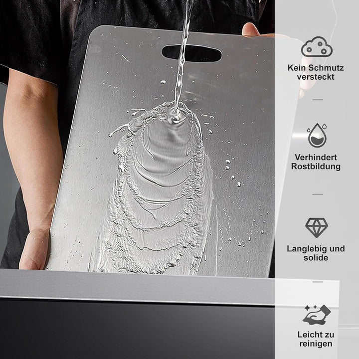 3 Stück Titan Schneidebrett, Edelstahl Titanium Cutting Board, BPA-freies Doppelseitiges Lebensmitte