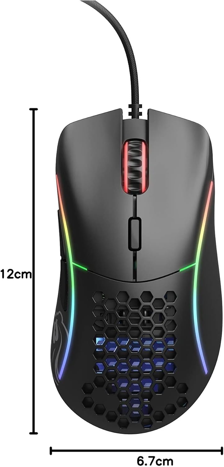 Glorious Gaming Model D- (Minus) Wired Gaming Mouse – superleichtes Wabendesign mit 61 g, RGB-Beleuc