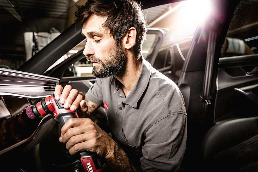 FLEX Akku-Poliermaschine PXE 80 12-EC / 2.5 SET (Akku-Polierer 12 V, rotativ und exzentrisch freilau