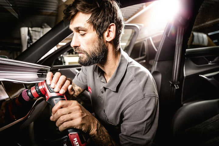 FLEX Akku-Poliermaschine PXE 80 12-EC / 2.5 SET (Akku-Polierer 12 V, rotativ und exzentrisch freilau