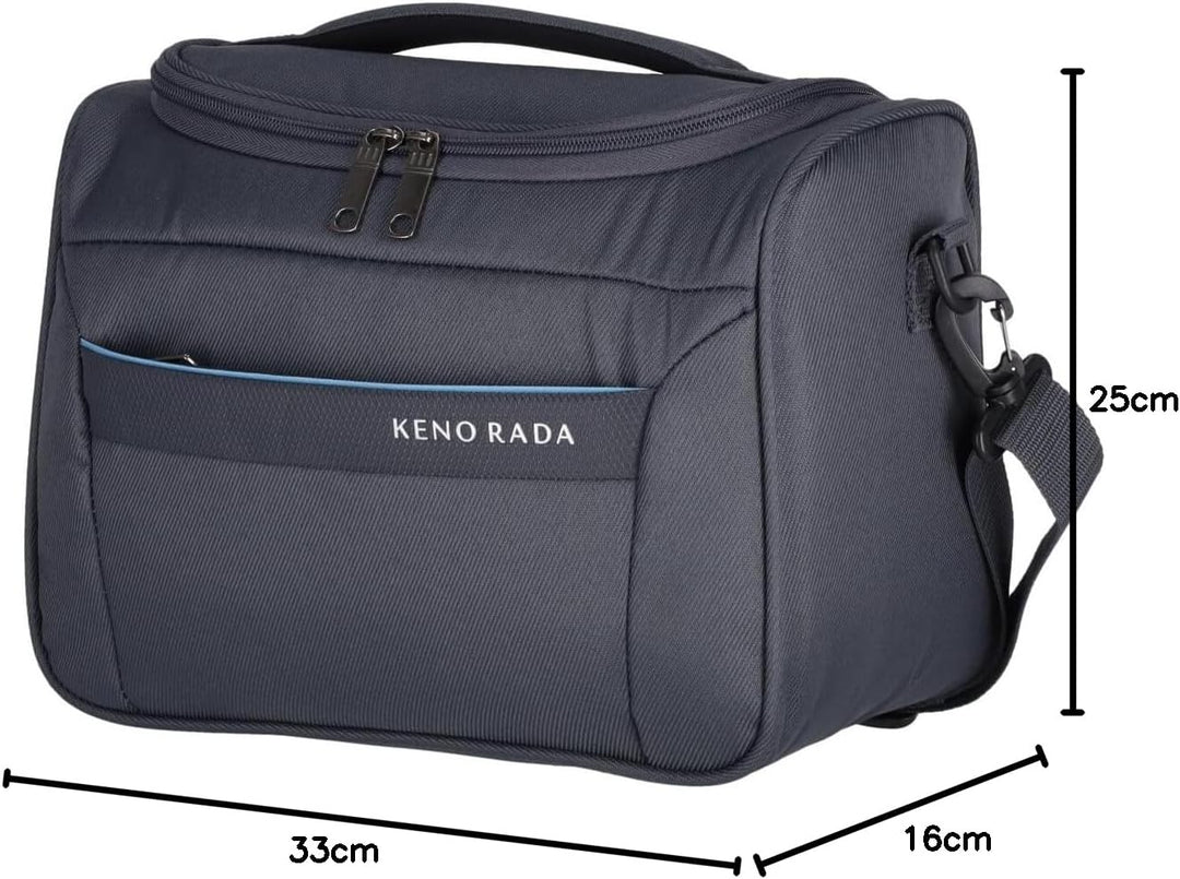 Kosmetikkoffer MEDON Beautycase | praktische Kulturtasche mit abnehmbarem Schultergurt | DREI Steckf