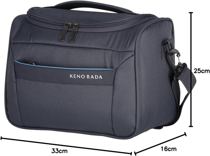 Kosmetikkoffer MEDON Beautycase | praktische Kulturtasche mit abnehmbarem Schultergurt | DREI Steckf