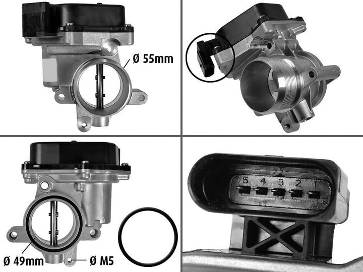 VALEO 700432 Drosselklappenstutzen Anzahl der Pins : 5 mit Dichtung: YES Gemüse Abgasemission Standa