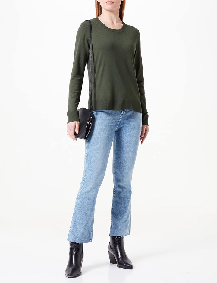 Sisley Damen L/S 14ETM100F Sweater, Dark Green 22M, XS