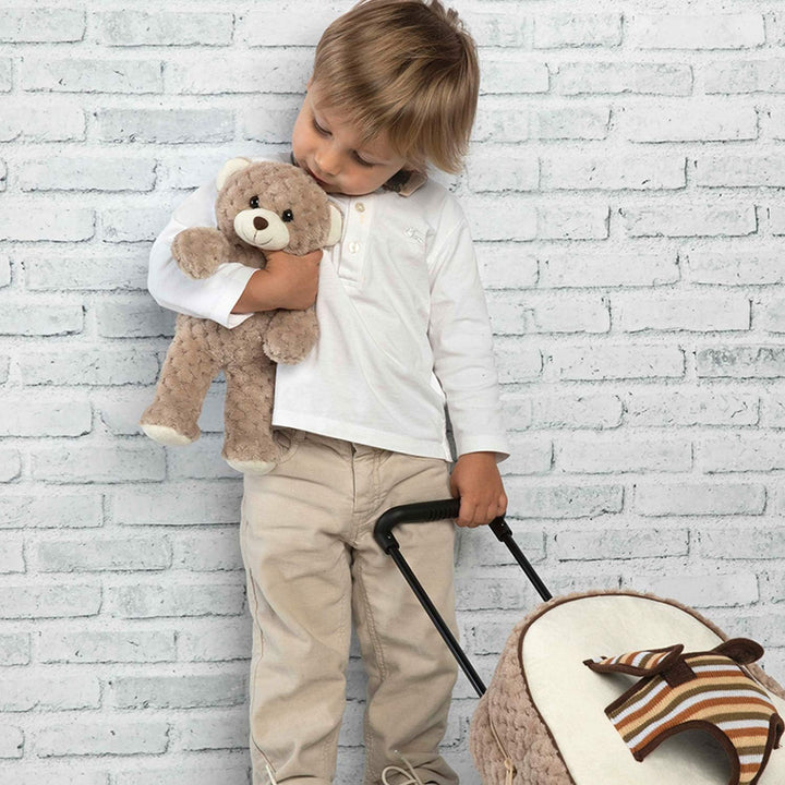 PERLETTI Plüschtier Teddybär Kindergepäck Rucksack für Kinder - Kinderrucksack Abnehmbaren Rädern un