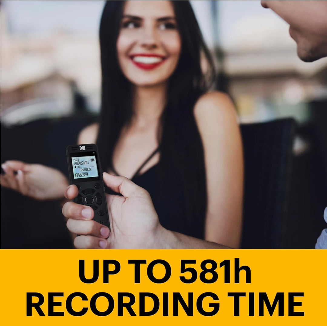 KODAK Hohe Intensität VRC350 digitaler Voice Recorder | Sprachgesteuertes wiederaufladbares Mini Dik