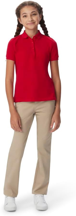 French Toast Mädchen Adjustable Waist Stretch Twill Straight Leg Pant (Standard & Plus) Hose 5 Khaki