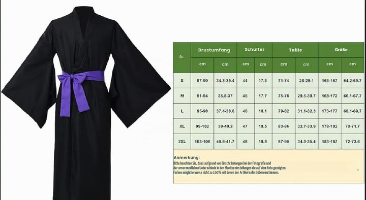 COSDREAMER Japanisches Yukata-Kimono-Kostüm für Herren, Kimono-Kostüm S Schwarz, S Schwarz