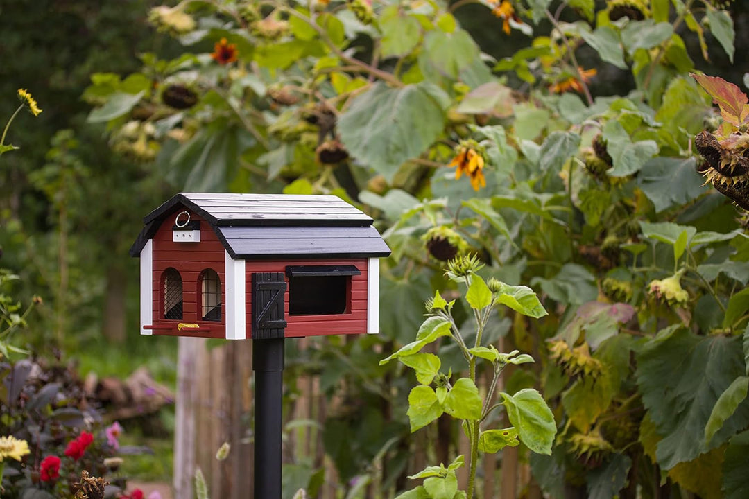 Wildlife Garden WG221 Futterscheune Rot - Vogelfutterhaus aus Holz