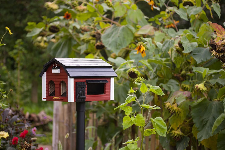 Wildlife Garden WG221 Futterscheune Rot - Vogelfutterhaus aus Holz