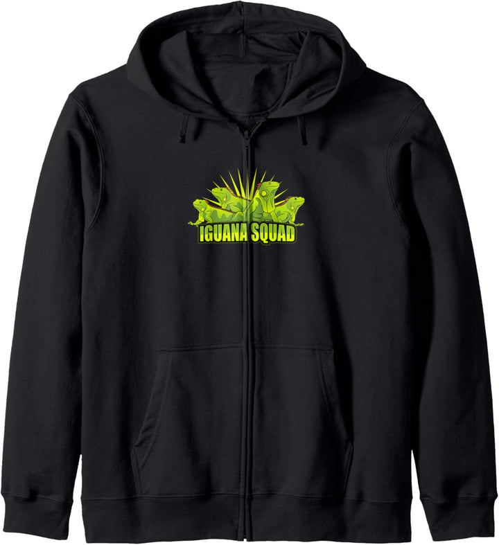 Iguana Squad Iron Spruch Eidechse Reptil Kapuzenjacke