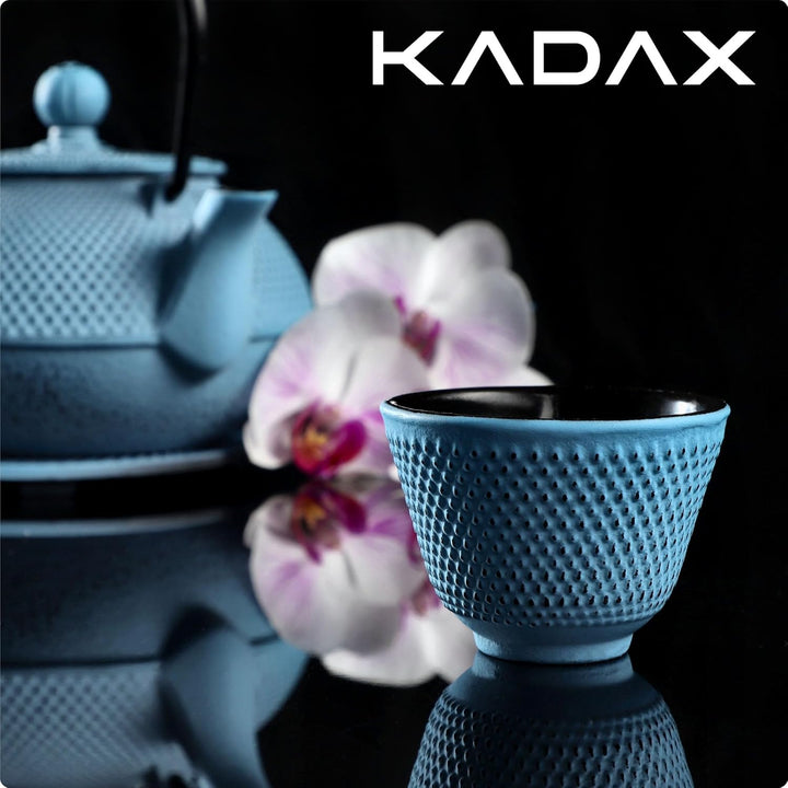KADAX Japanische Teekanne, 850ml Gusseiserner Kessel, ⌀15cm Kanne mit Netzfilter und robustem Griff,