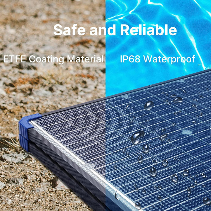 Solarpanel Faltbar 100W 18V Bifaziales Solarmodul für Tragbares Powerstation Solargenerator Camping