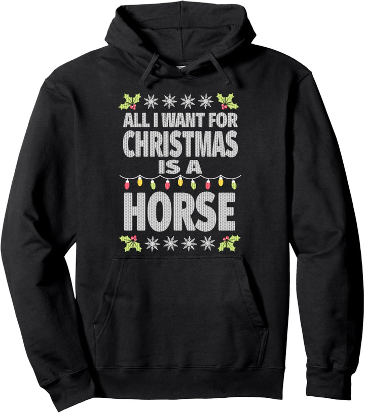 Pferd Hässliches Weihnachtsgeschenk für Mädchen Pullover Hoodie