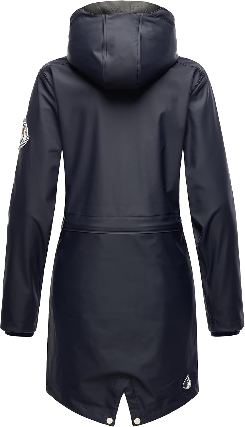 Navahoo Damen Übergangsjacke Regenmantel wasserdicht lang mit Kapuze Tropical Stormoo XS-3XL XS Navy