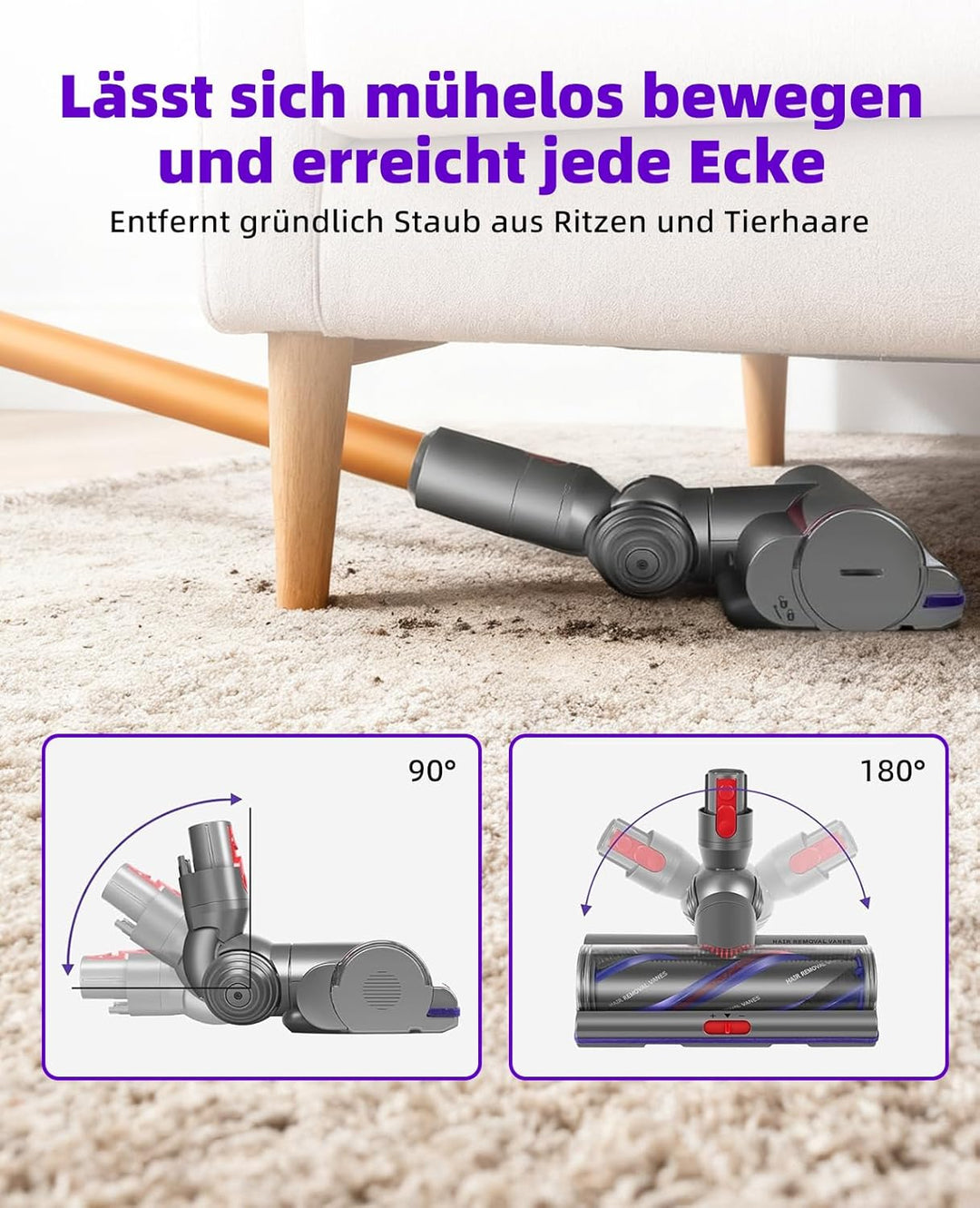 V11 V15 SV22 SV28 Bodendüse Bürste Kompatibel mit Dyson V7, V8, V10, V11, V15 Staubsauger Geeignet f