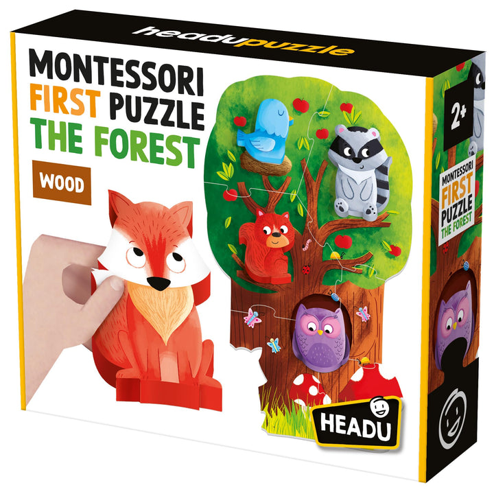 Headu IT20133 Montessori My First Puzzle The Forest Lernspiel, Mehrfarbig, Large