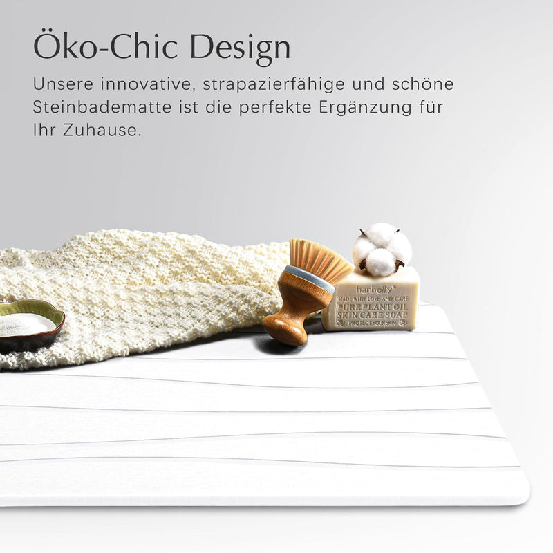 Amilutuo Badematte Stein, Diatomite Stone Bath Mat, rutschfeste Stein Badematte, Badematte Stein Sch