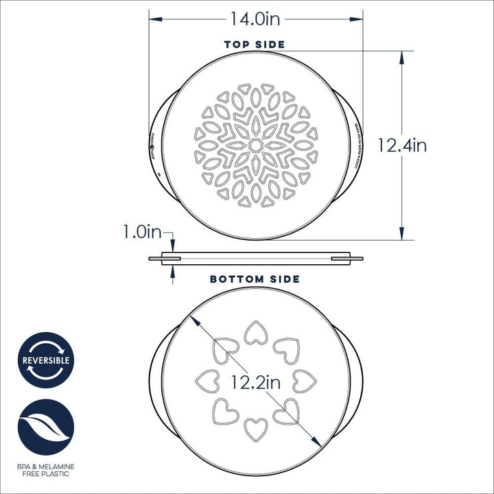 Nordic Ware Tortenaufsatz mit Gittermuster und Herzen, 30,5 cm Ausstechform mit Gittermuster und Her