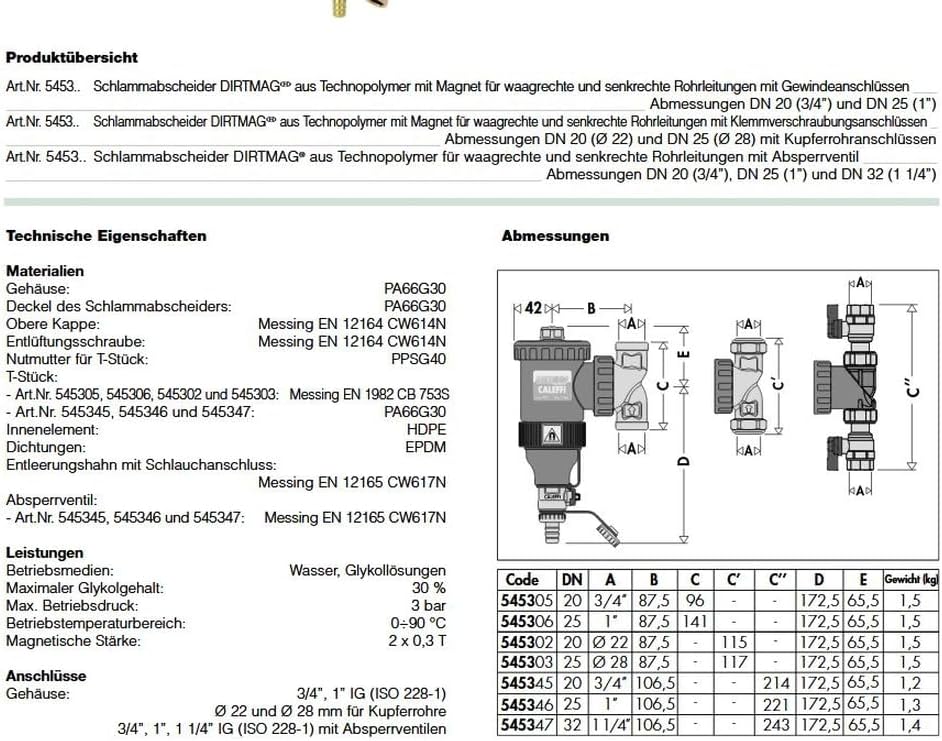 Magnetischer Schmutzabscheider DirtMag IQ von Altecnic, 22 mm