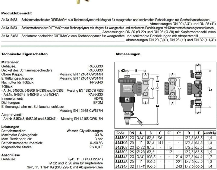 Magnetischer Schmutzabscheider DirtMag IQ von Altecnic, 22 mm