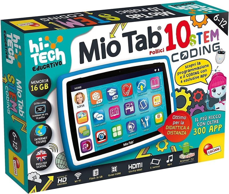 Lisciani Giochi-Mio Tab 10" STEM Coding XL 2021, mehrfarbig, 89055