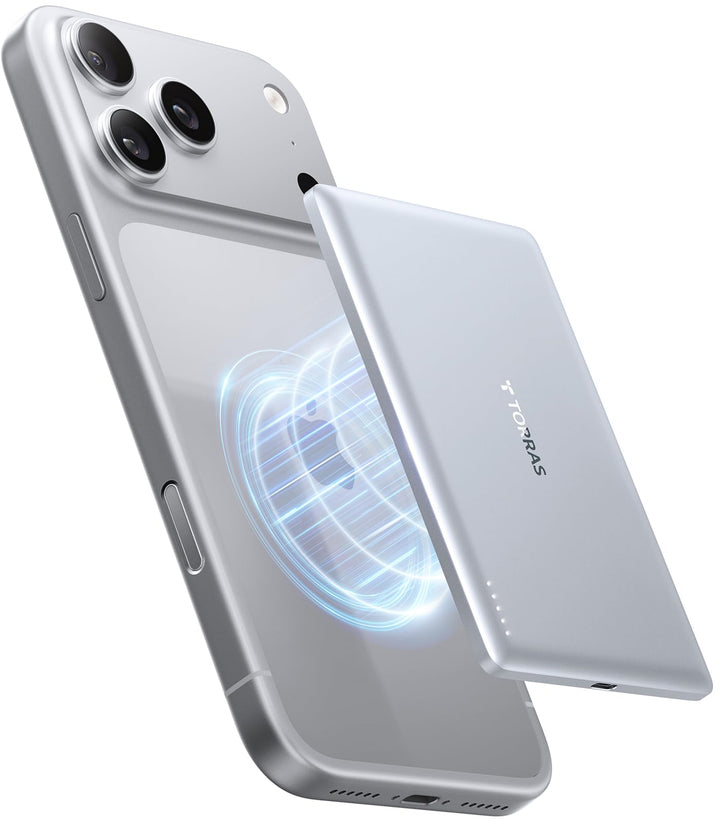 TORRAS MiniMag Ultra Slim Powerbank für Magsafe, 18W Schnellladen 5000mAh Magnetische Powerbank Klei