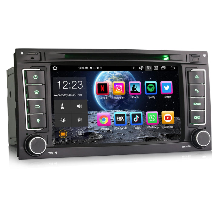 Erisin Android 12 8-Kern 4GB RAM+ 64GB ROM Autoradio Mit GPS für VW Touareg T5 Multivan 7 Zoll Navig